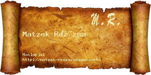 Matzek Rózsa névjegykártya