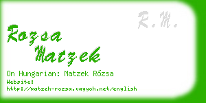 rozsa matzek business card